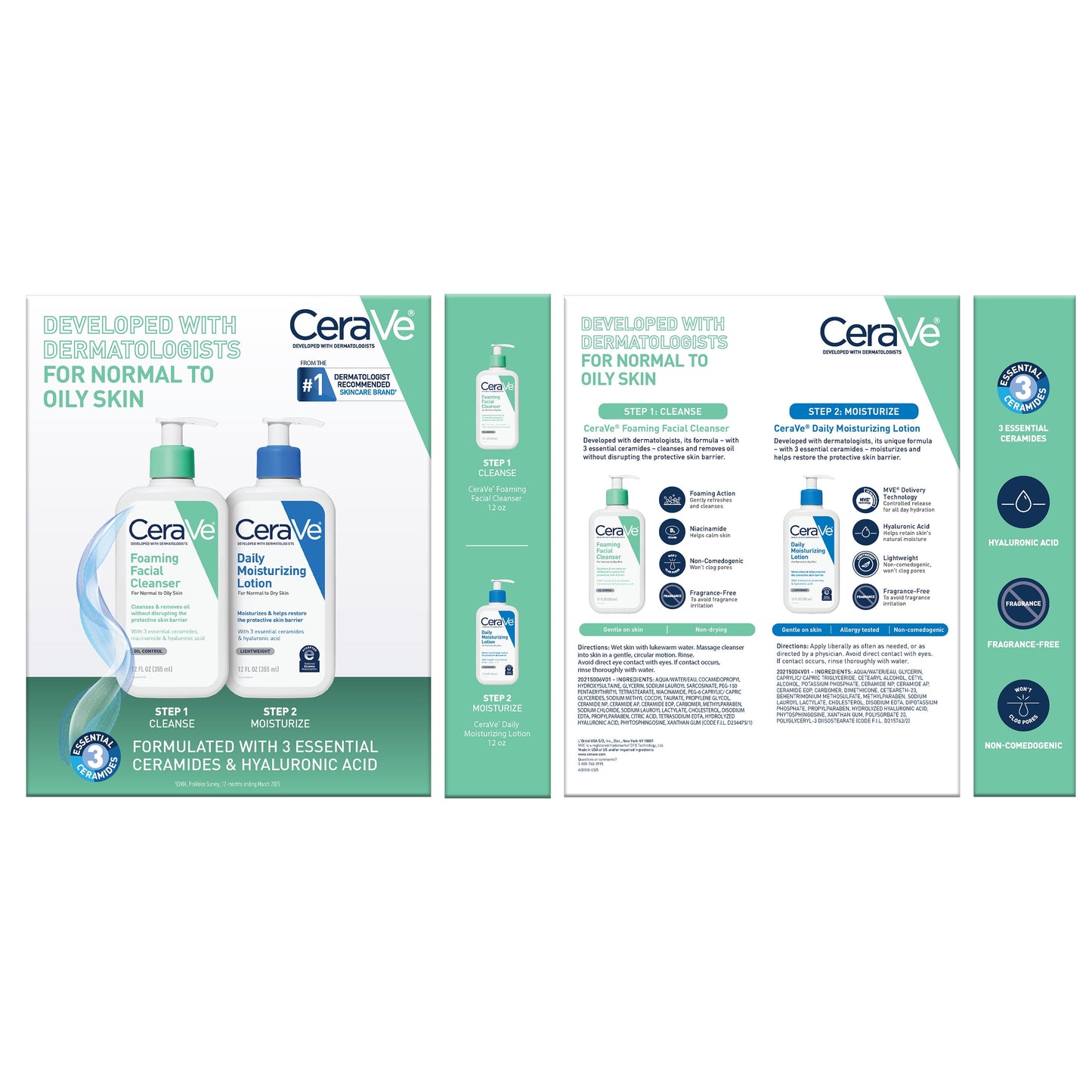 Daily Skincare Essentials Kit for Balanced to Oily Skin, 2 Piece Set