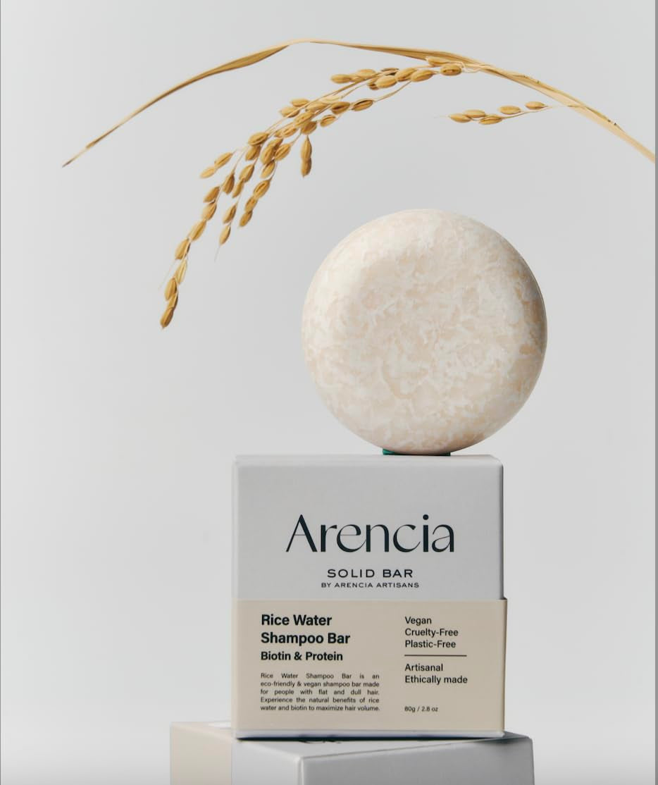 Rice Water Shampoo Bar for Hair Growth & Strengthening, All Natural Formula with Biotin & Protein