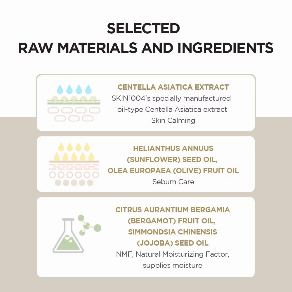 SKIN1004 Korean Skincare Set - Centella Asiatica Ampoule Essence, Light Cleansing Oil and Centella Asiatica Skincare Toner