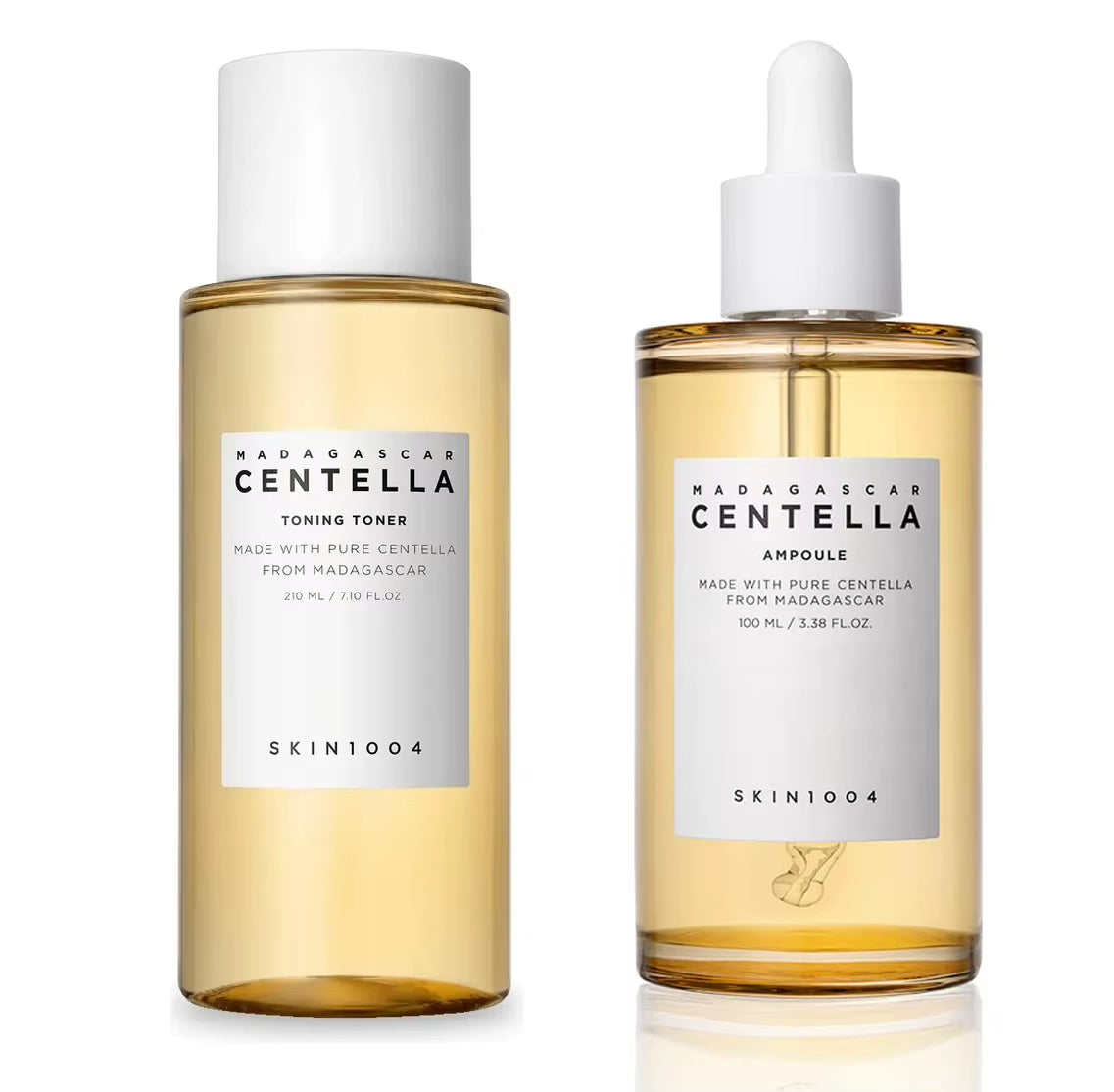 SKIN1004 Korean Skincare Set - Centella Asiatica Ampoule Essence, Light Cleansing Oil and Centella Asiatica Skincare Toner